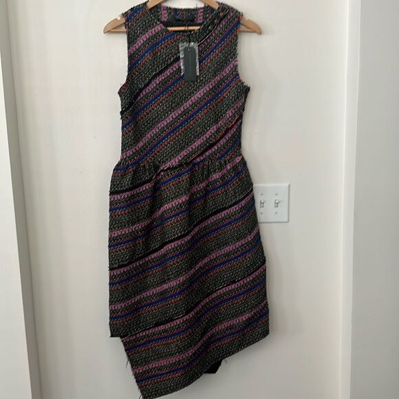 Proenza Schouler Tweed Midi Asymmetric Dress 10 NWT - Picture 2 of 14